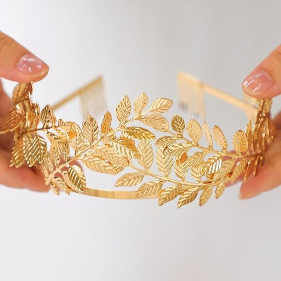 Accessories - Gold Leaf Crown Laurel Wreath Headband Greek Roman Empress Costume Accessory